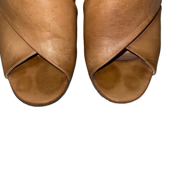 Vince Faine Leather Slingback Sandal Tan Size 8.5 - Picture 3 of 9